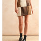 Patch Work Effect Suede Skirt