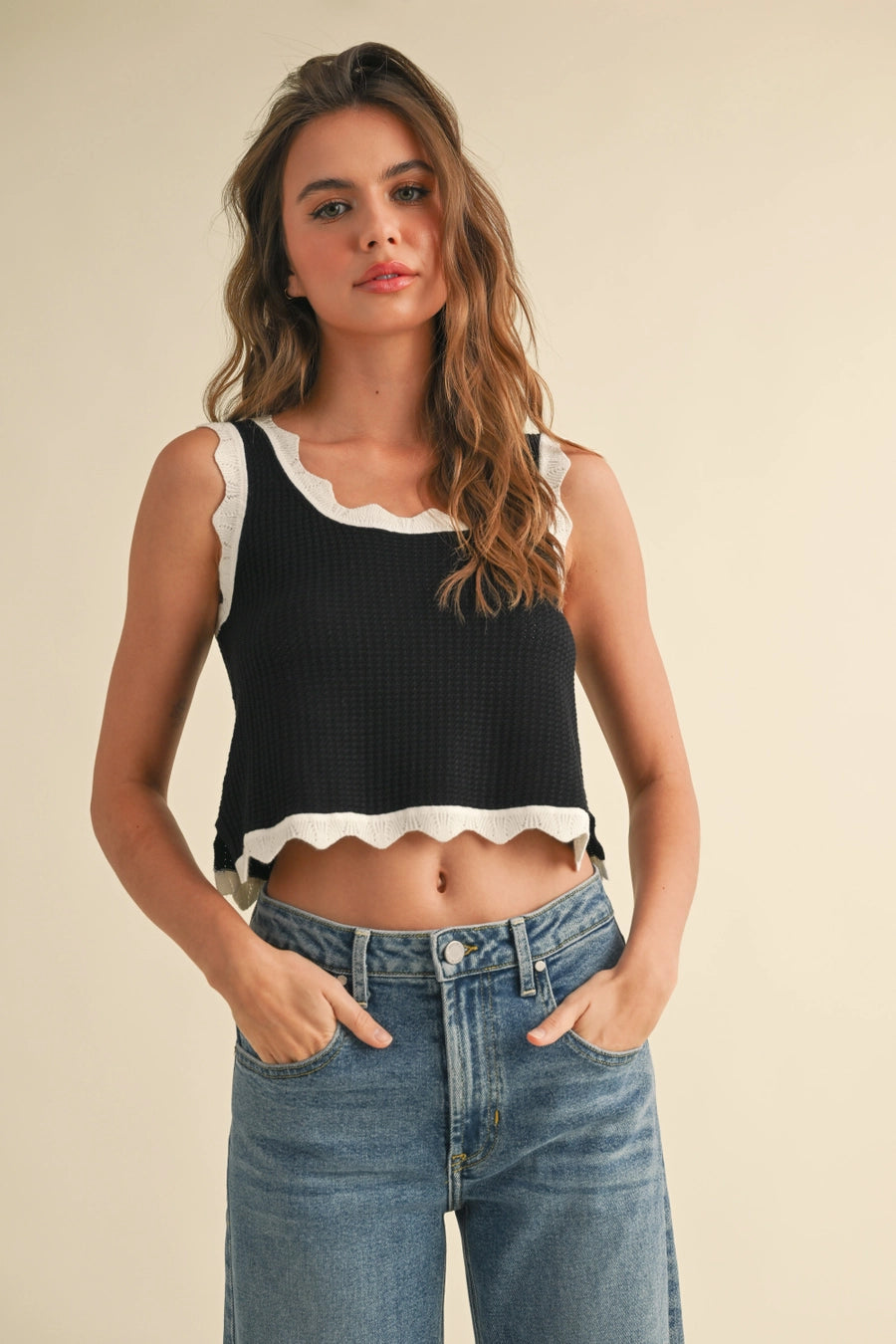 Scallop Ended Knitted Top