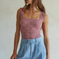 Knit Modal Nylon Spandex Seamless Jacquard Tank