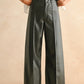 Pintuck Detail Front Pleater Wide Straight Pants
