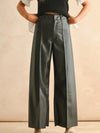 Pintuck Detail Front Pleater Wide Straight Pants