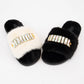Bedazzled Rhinestone Decor Furry Slippers