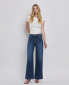 High Rise Patch Pocket Trouser Hem Wide Jeans