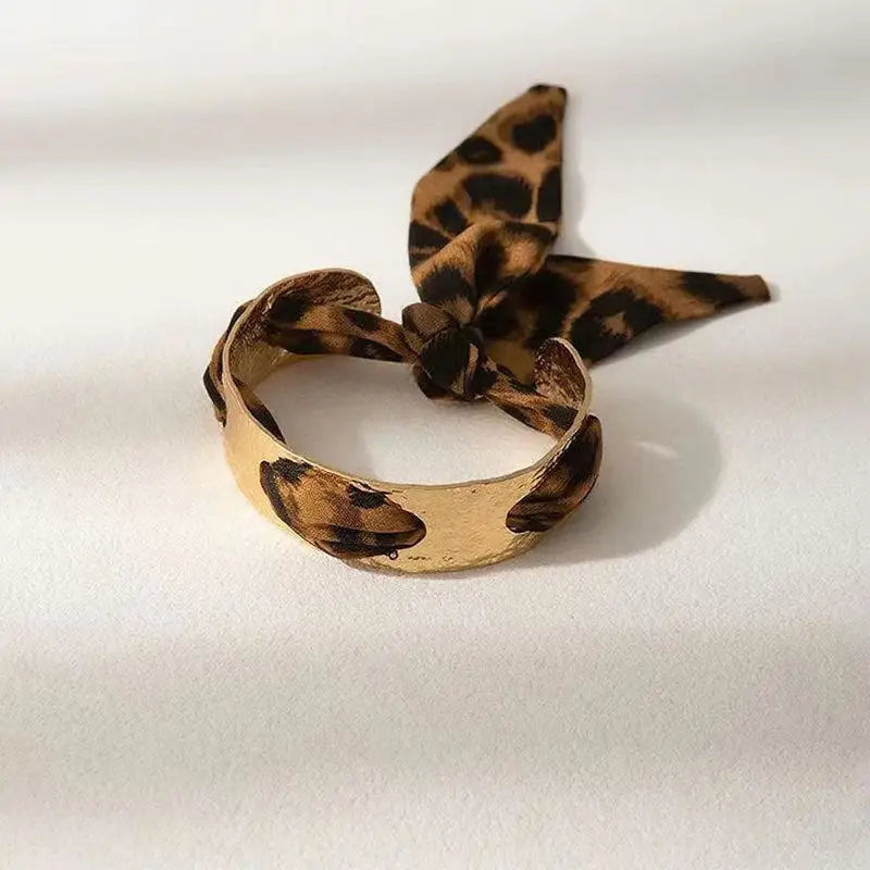 Leopard Print Scarf Bangle Bracelet