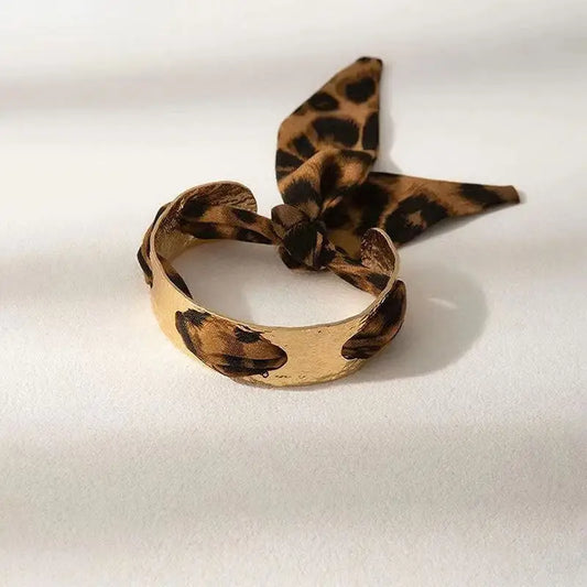 Leopard Print Scarf Bangle Bracelet