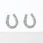 Cz Gold-Dipped Rhinestone Horseshoe Earring