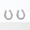Cz Gold-Dipped Rhinestone Horseshoe Earring