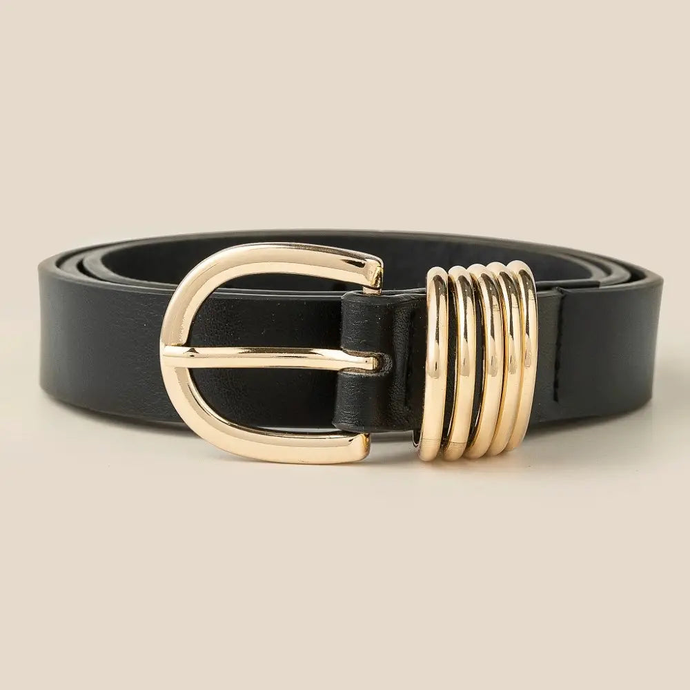 Multi Ring Vegan Leather Belt