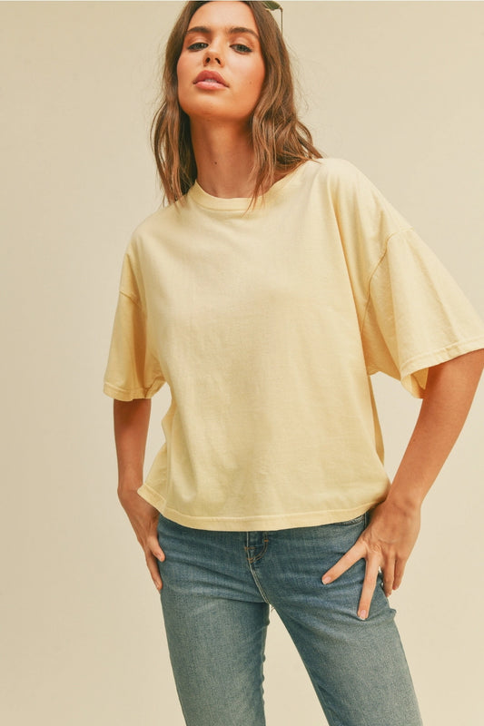 Blank Long Cropped Short Sleeve T-Shirt