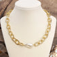 Chunky Chain Necklace with A Large Pearl