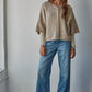 Knit Sweater Quarter Sleeve Button Up Cardigan Top