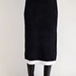 Fuzzy Sweater Midi Skirt with Contrast Edge Detail