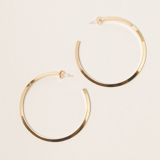 ML-14K Gold Dipped Post Hoop Earrings