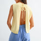 Open Back Knitted Sleeveless Sweater Vest