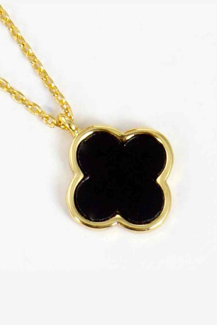 Gold-Dipped Colored Clover Charm Necklace