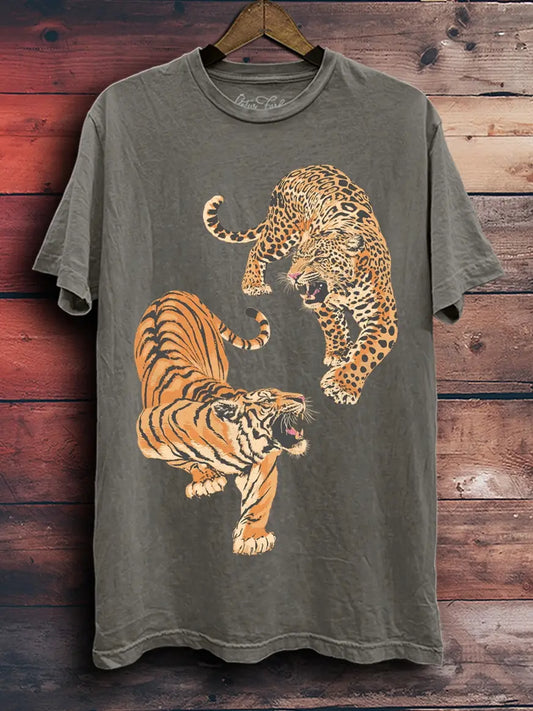 Leopard and Tiger Graphic Top