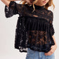 Mock Neck Baby Doll Lace Top with No Lining