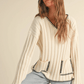 The Natasha Stitch Detail Wide Rib Pattern Sweater