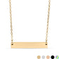 18K Gold Stainless Steel Blank Bar Necklace