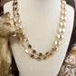 Golden Current – Textured Double Strand Square Link Necklace