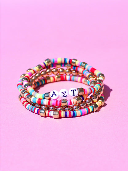 Alpha Sigma Tau Miley Sorority Bracelet Stack