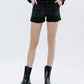 High Rise Utility Pocket Denim Shorts