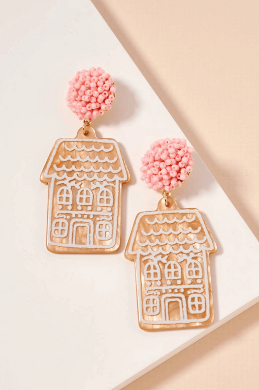 Holiday Gingerbread House Earrings