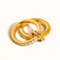 Justine 18K Gold Non-Tarnish Cz Hoop Ring