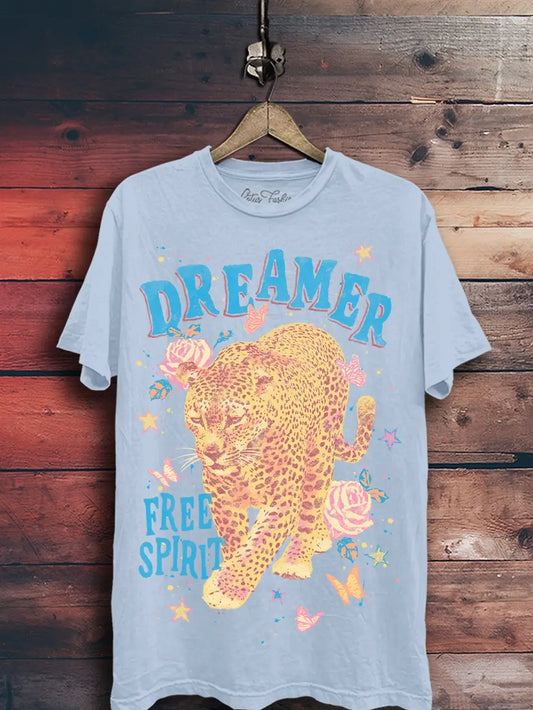 Dreamer Leopard Graphic Top