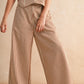 Striped Pattern Wide Leg Pants