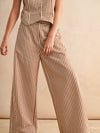 Striped Pattern Wide Leg Pants