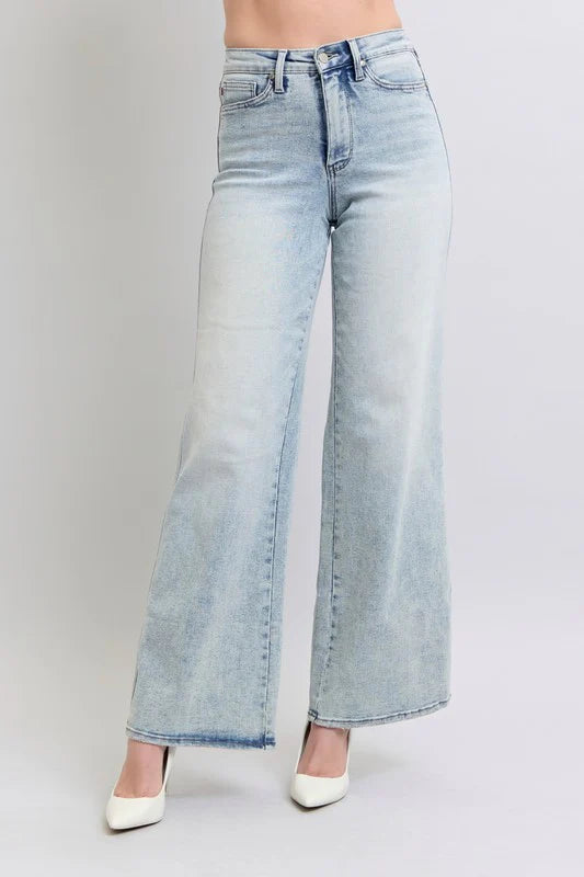 High Waist Retro Wide Leg Denim Jeans