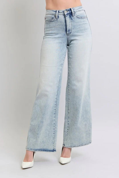 High Waist Retro Wide Leg Denim Jeans