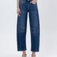 High Rise Dark Wash Barrel Leg Jeans