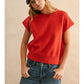 Loose Fit Short Sleeve Sweater Top