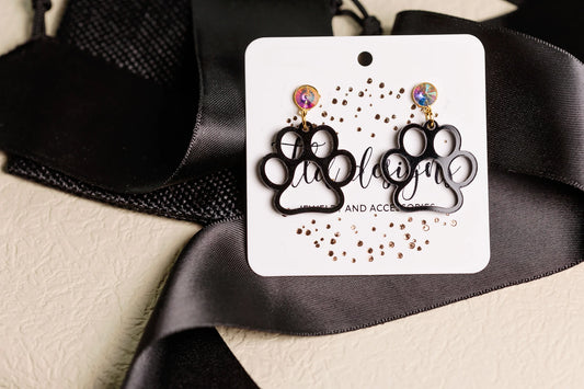 Navy Paw Earrings