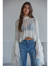 Woven Polyester Chiffon See Through Top