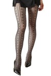 High Rise French Cut Floral Lace Net Sheer Tight Pantyhose