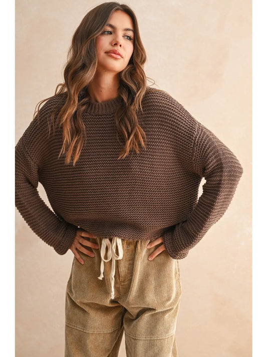 Round Neck Sweater Knitted Top