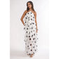 Halter Polka Dot Tiered Maxi Dress