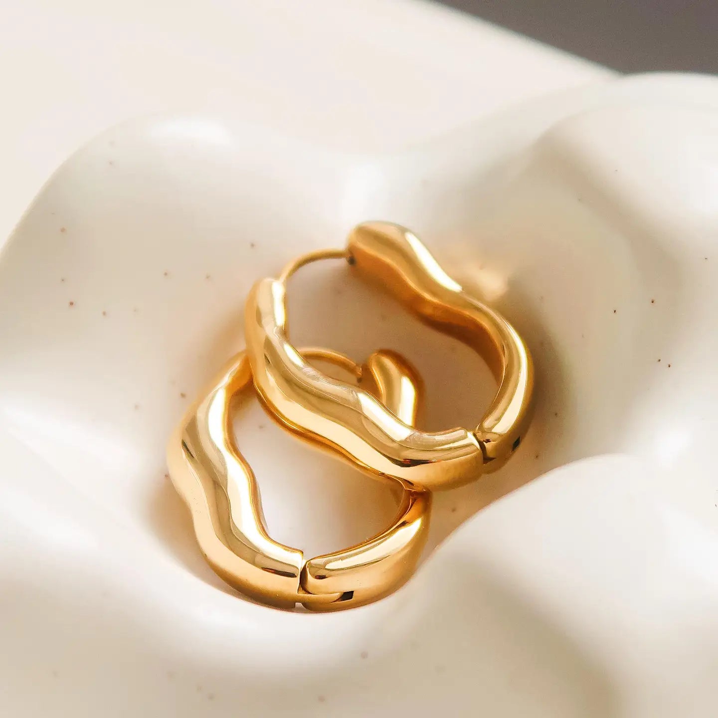 Darcy 18K Gold Non-Tarnish Oval Hoop Earring