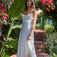 Woven Viscose Linen Polka Dot Sleeveless Ruffle Midi