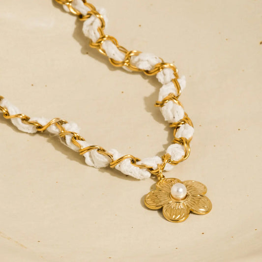 Journey 18K Gold Non-Tarnish Floral Chain Pendant Necklace