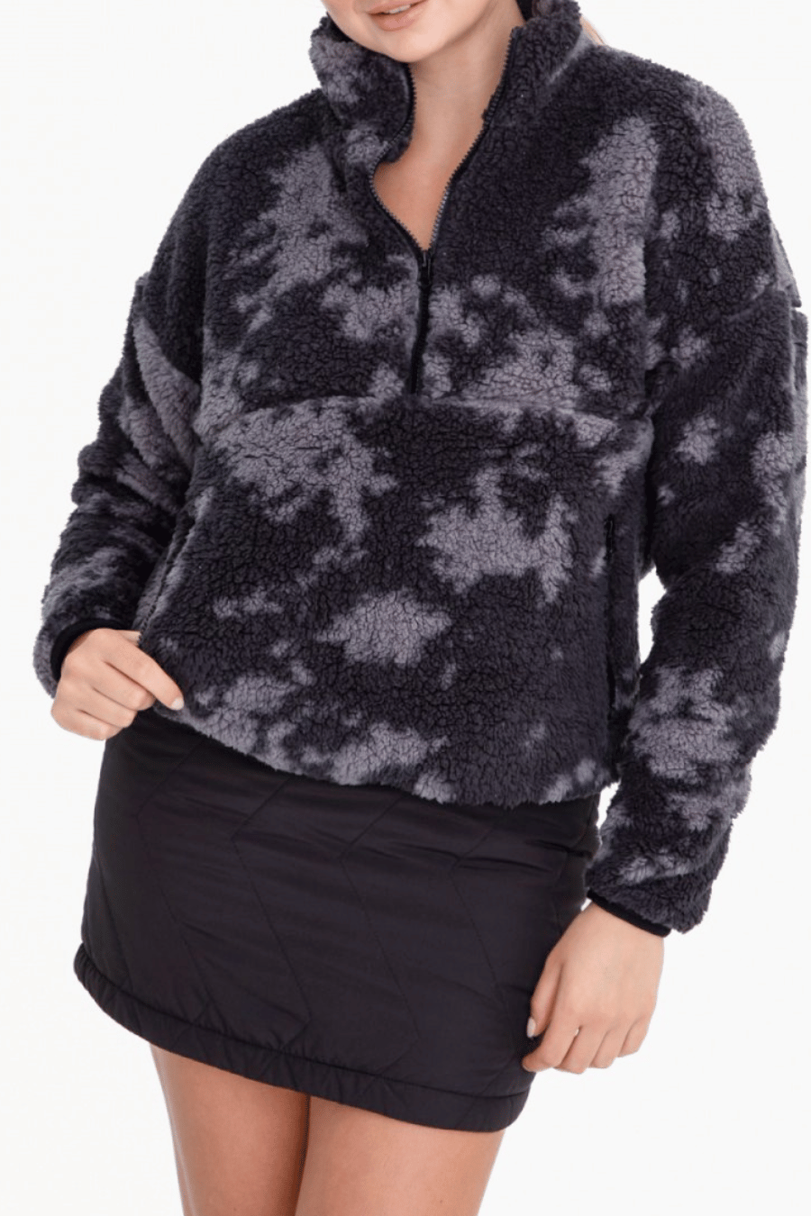 Dark Inkblot Half Zip Sherpa Pullover