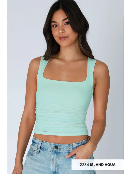 Clean Line Square Shirred Top