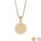 18K Gold Stainless Steel Round CZ Pendant Necklace