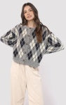 Argyle Sweater Cardigan
