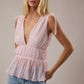 Lace Trim Detail V-Neck Sleeveless Top