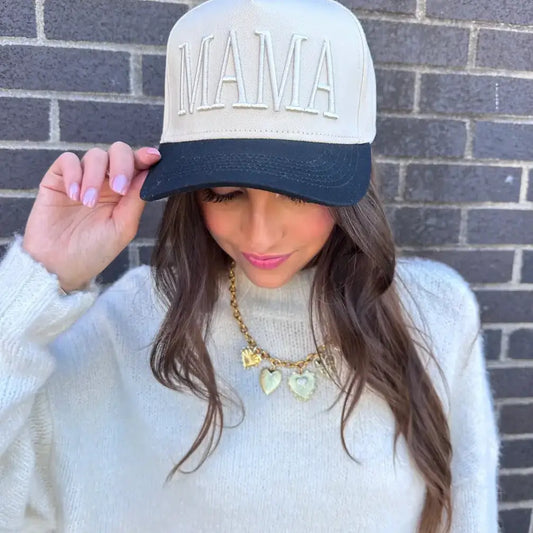 Mama Monochromatic Embroidered Hat