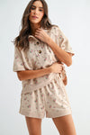 Floral Short Sleeve Top and Shorts Set